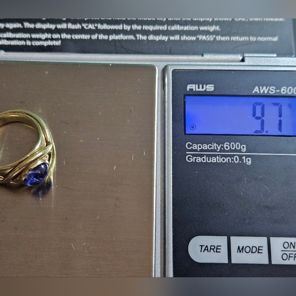 🥰SALE! Tiffany & Co. 18k YG Signature X Cabochon Tanzanite Ring Sz 4.5 RETIRED - Picture 10 of 11